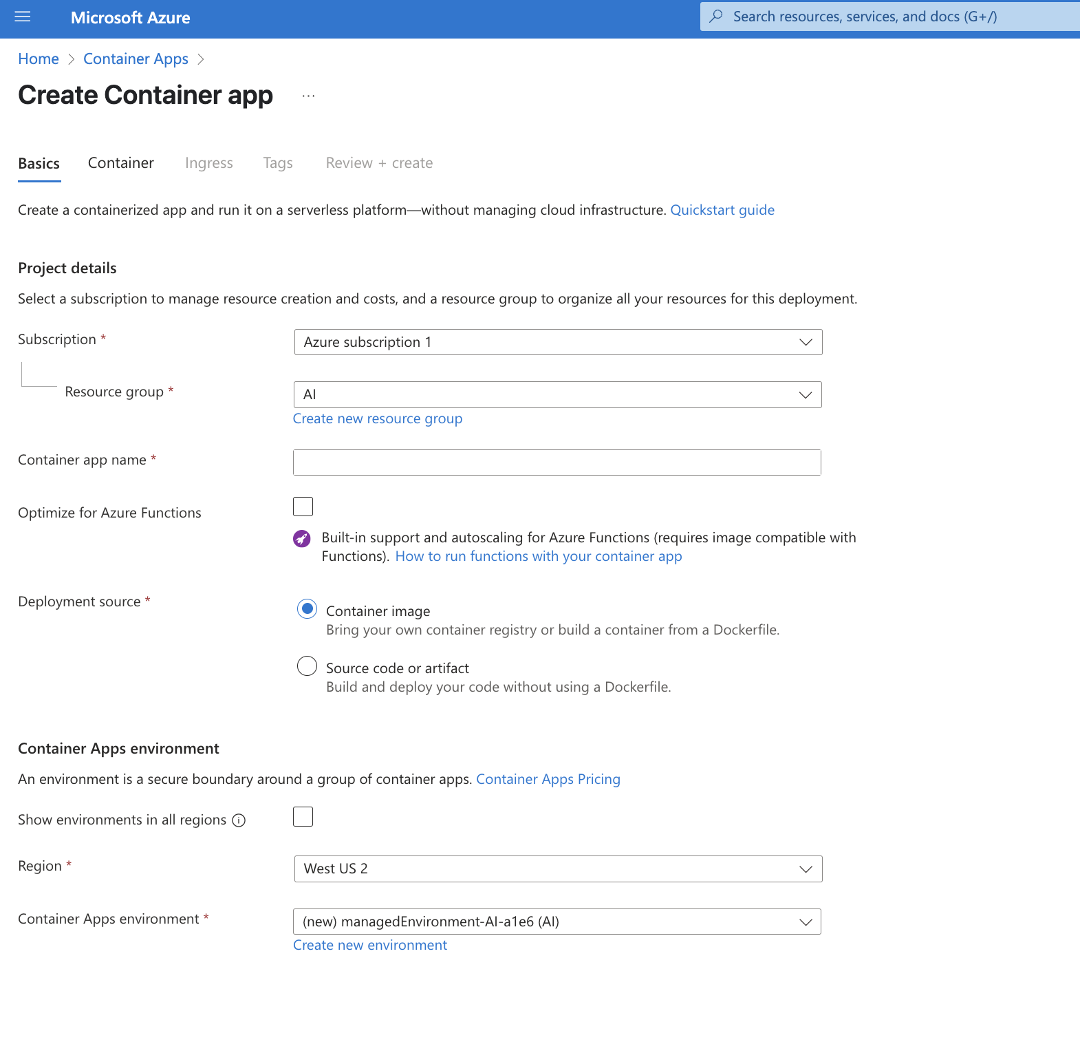 Deploying Paybill on Azure container apps